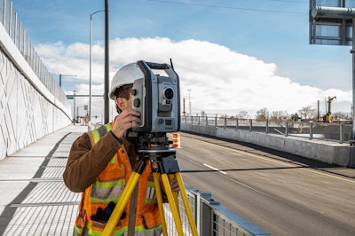 Engineer using Trimble SX Series Scanning Total Stations