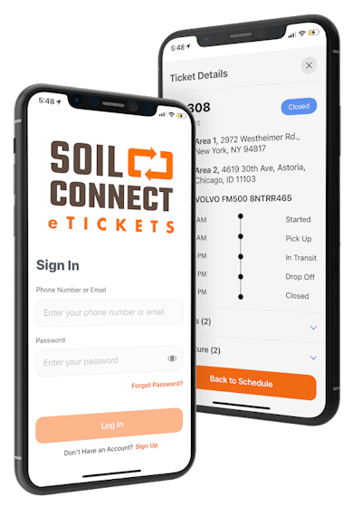 Soil Connect's mobile app, eTickets.