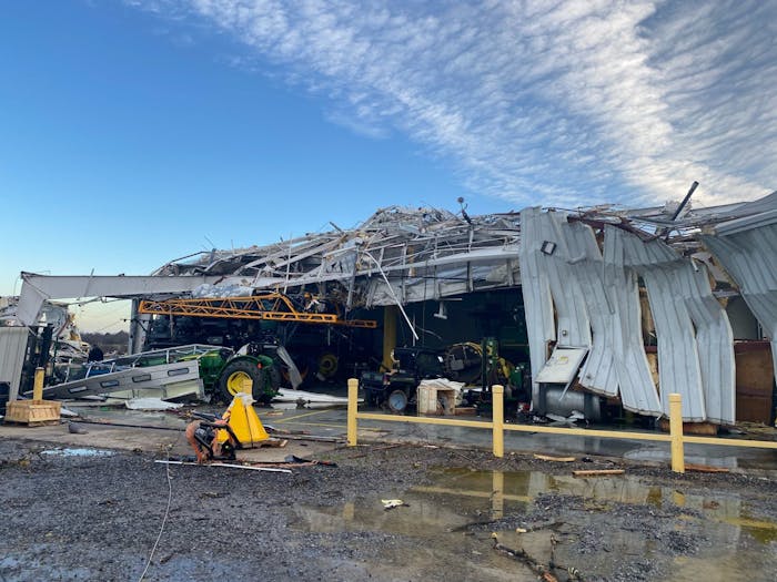 Tornado damage at Hutson Inc. in Mayfield, Kentucky