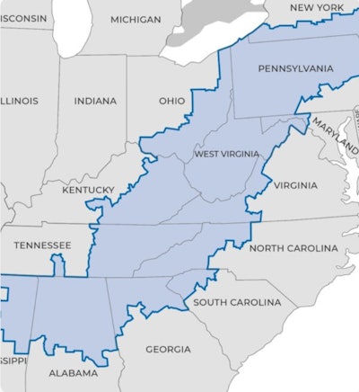 Appalachian Regional Commission map
