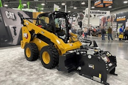 Cat D3 Series Compact Track Loader with cold planer attachment at World of Concrete.