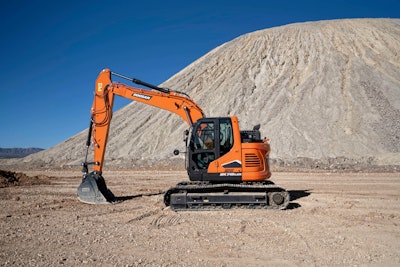 Doosan DX140LCR-7 crawler excavator side view