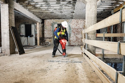 Hilti new Nuron cordless jackhammer and dust backpack