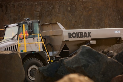 Rokbak RA30 articulated dump truck close-up