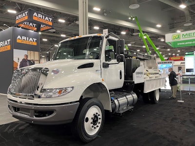 Liebherr THP 80-LP parked in an exhibit hall at World of Concrete.