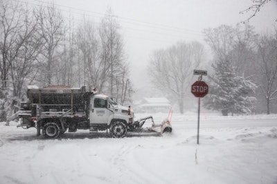 Virginia DOT plows roads after snow storm