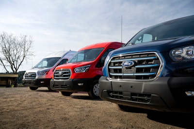 Line-up of E-Transits