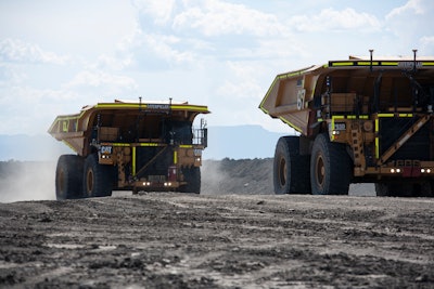 Caterpillar autonomous haul trucks in a mine