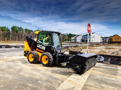 JCB 215 skid steer street sweeper