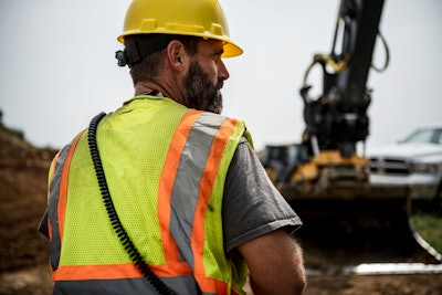 Construction contractor on job site