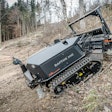 Worker operates the Prinoth Raptor 100 from afar via remote control