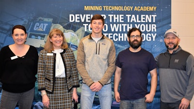 Caterpillar scholarship award recipients with Cat and college officials.