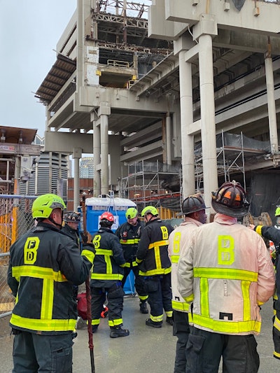 boston fire personnel parking garage collapse