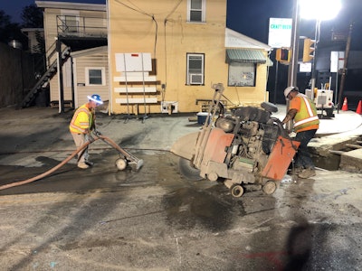 Road cutting slurry cleanup