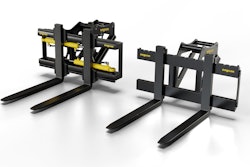 Front view of engcon lightweight pallet forks