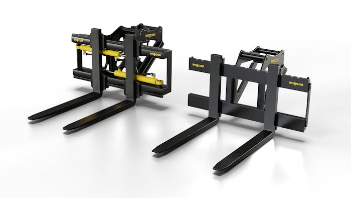 Front view of engcon lightweight pallet forks