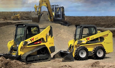 Wacker Neuson skid steer, compact track loader and mini excavator at a jobsite.