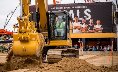 Caterpillar excavator being used at operator challenge