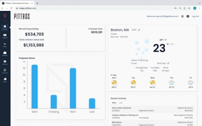 Pittbos project management dashboard for asphalt contractors