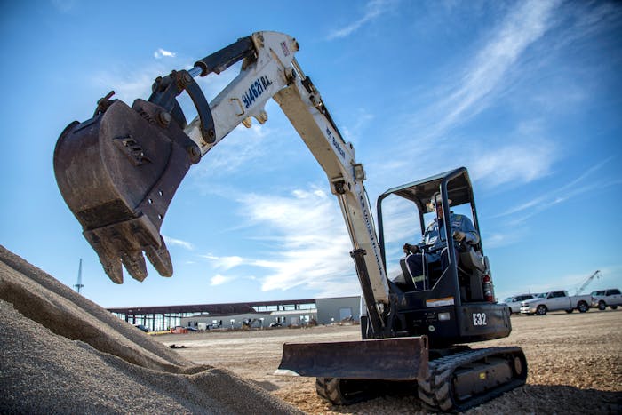United Rentals Bobcat mini excavator