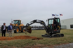 Volvo ECR25 Electric Excavator at groundbreaking ceremony