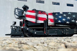 Dynapac D30T asphalt paver with patriotic design