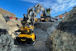 Engcon compactor plate being utilized on a job site