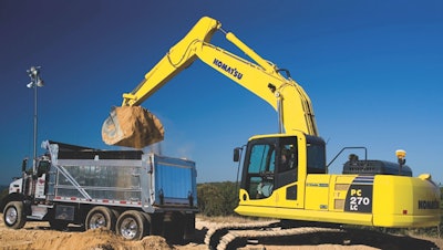 Trimble Loadrite System on a Komatsu PC270LC Excavator