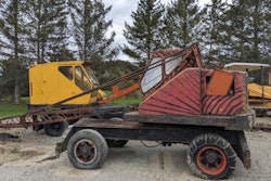 Bantam CR35 wagon crane wheeled sitting with antique equipment