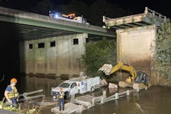 Georgia bridge collapse excavator truck in river