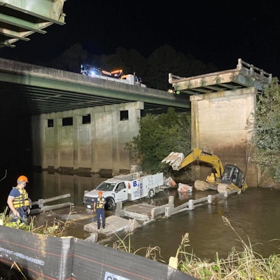 Georgia bridge collapse excavator truck in river