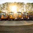Volvo Electric Compact Wheel Loaders and Excavators parked outside