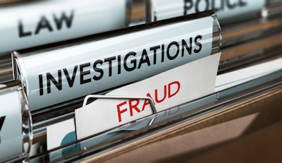 File folders labeled investigations and fraud