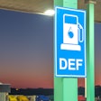 diesel exhaust fluid (DEF) sign at a truck stop