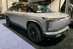Edison Future electric truck on showroom floor