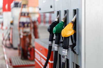 diesel and gas fuel pump at a gas station