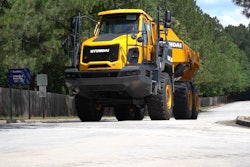 Hyundai HA30 articulated dump truck on paved area