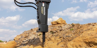 Komatsu hydraulic Breaker JMHB130H on excavator breaking rock