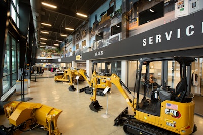 Inside of Milton Cat's Buffalo, New York dealership