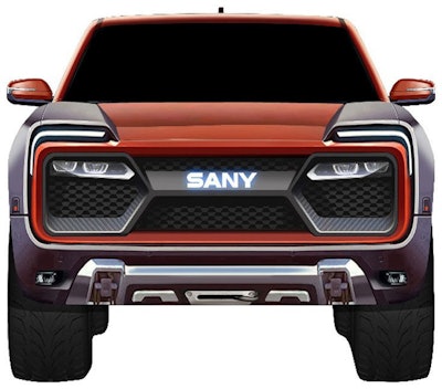 Front end image of sport Sany Electric Truck