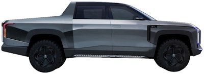 Sideview of Sany Group's preliminary electric truck concept