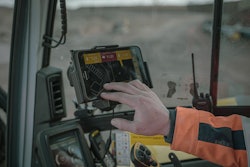 Operator calibrates a machine control system