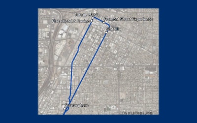 map of five future stations of underground Vegas Loop in downtown Las Vegas