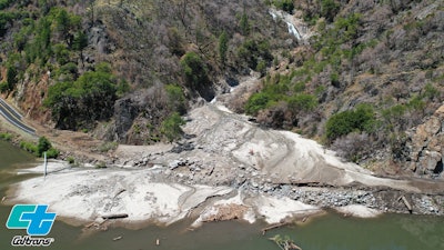 Extensive mudslide damage on Highway 70 California