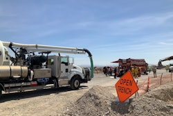 scene of Las Vegas fatal trench collapse where rescue personnel respond