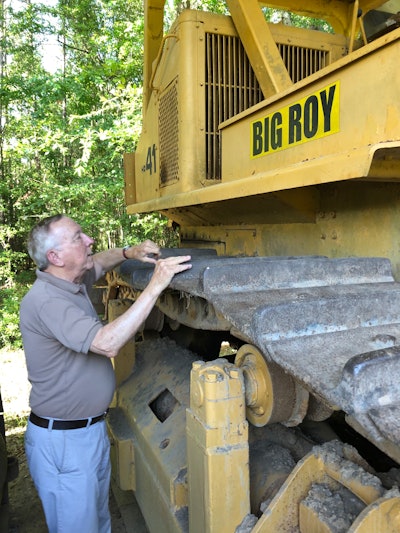 1972 Allis-Chalmers HD-41 dozer Frank Burke stands beside the tracks