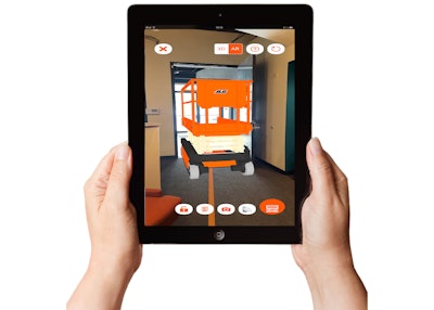 JLG Augmented Reality App on a tablet