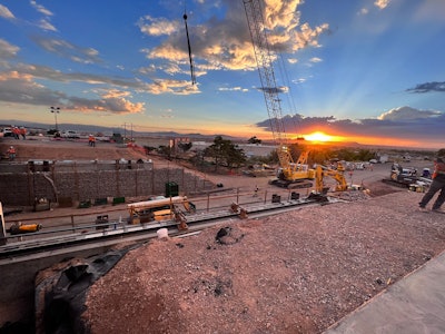 utah bridge slide crews prepare to move deck on I-15 bridge in Cedar City into place