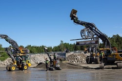 Construction equipment on display at the Volvo Days Event in Sweden