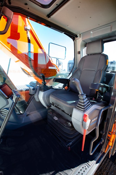 Interior cab of Doosan -7 series excavator